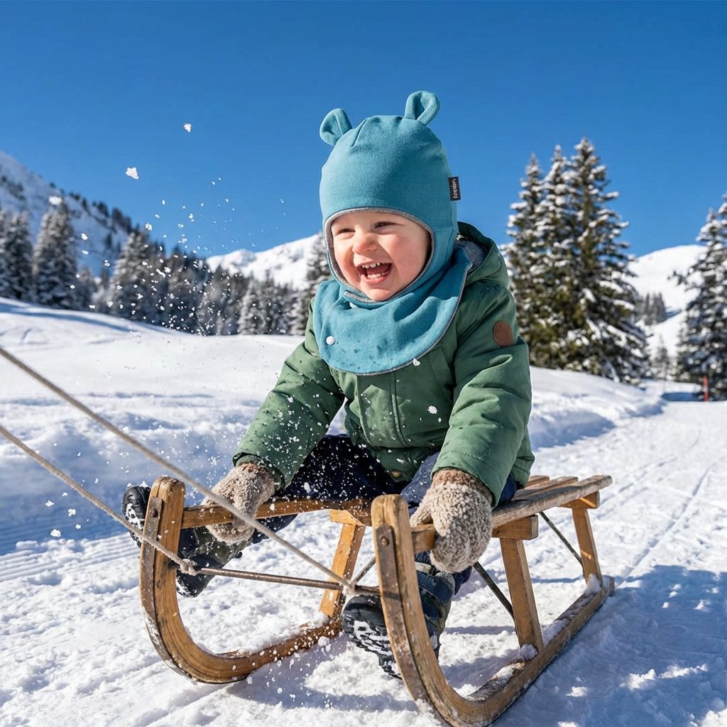 CAISON Thermal Merino Baby Balaclava Winter Hat for Babies